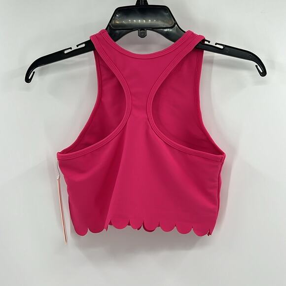 AQUA Athletic Women's Scallop Hem Crop Top - Magenta Pink - Small -NWT - Picture 5 of 5
